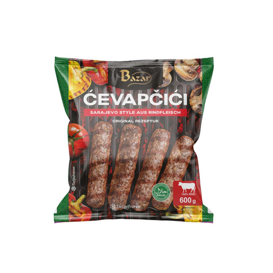 Bazar Cevapcici aus Rinderfleisch Halal 600g