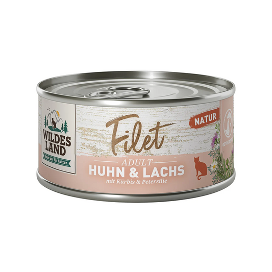 Wildes Land Huhn&Lachs mit Kürbis&Petersilie Natur 80g
