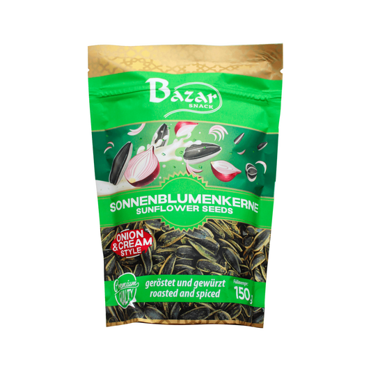 Bazar Sonnenblumenkerne mit Zwiebel- und Sahnegeschmack 150g