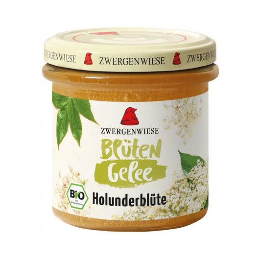 Bio Zwergenwiese Blütengelee Holunderblüte 160g