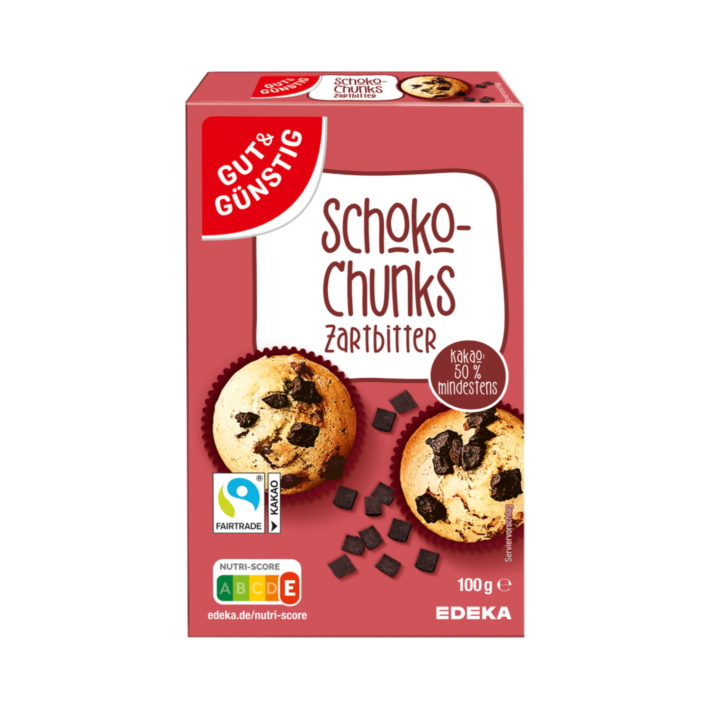 GUT&GÜNSTIG Schoko Chunks Zartbitter 100g
