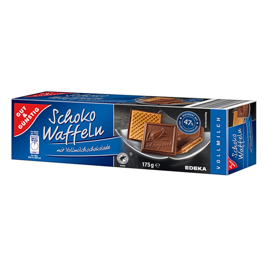 GUT&GÜNSTIG Schoko Waffeln Vollmilchschokolade 175g