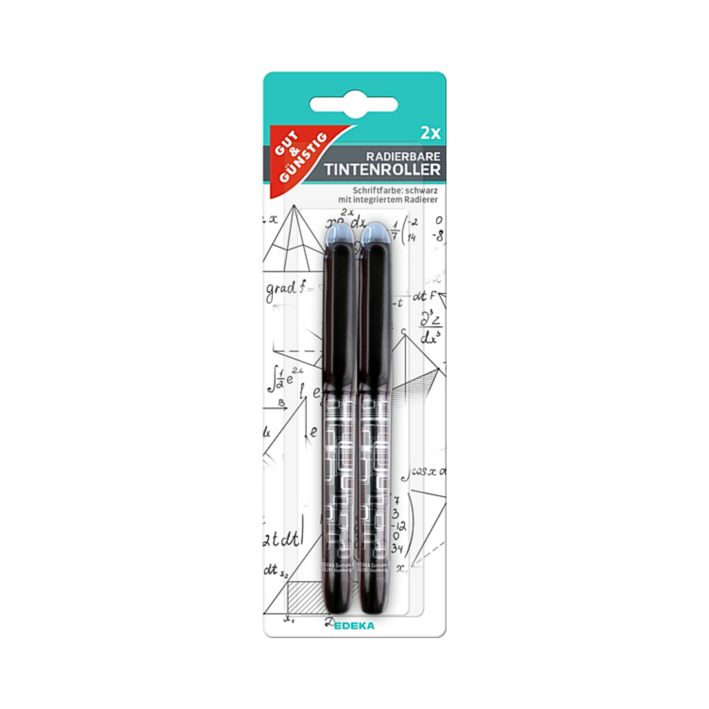 GUT&GÜNSTIG Tintenroller radierbar schwarz 2ST