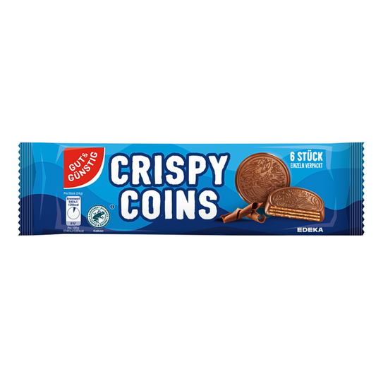 GUT&GÜNSTIG Crispy Coins Schokowaffel-Taler 6x24g