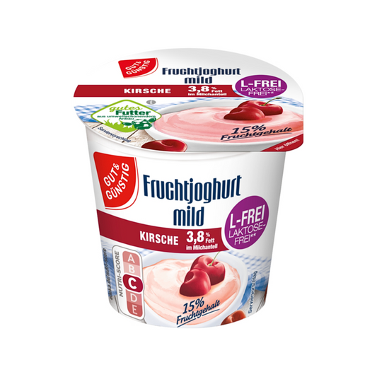 GUT&GÜNSTIG Fruchtjoghurt Kirsche mild laktosefrei 3,8% 150g