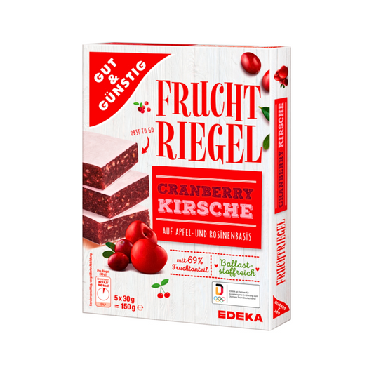 GUT&GÜNSTIG Fruchtriegel Cranberry Kirsche 5x30g