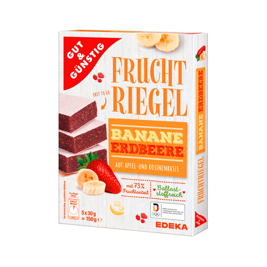 GUT&GÜNSTIG Fruchtriegel Banane Erdbeere 5x30g