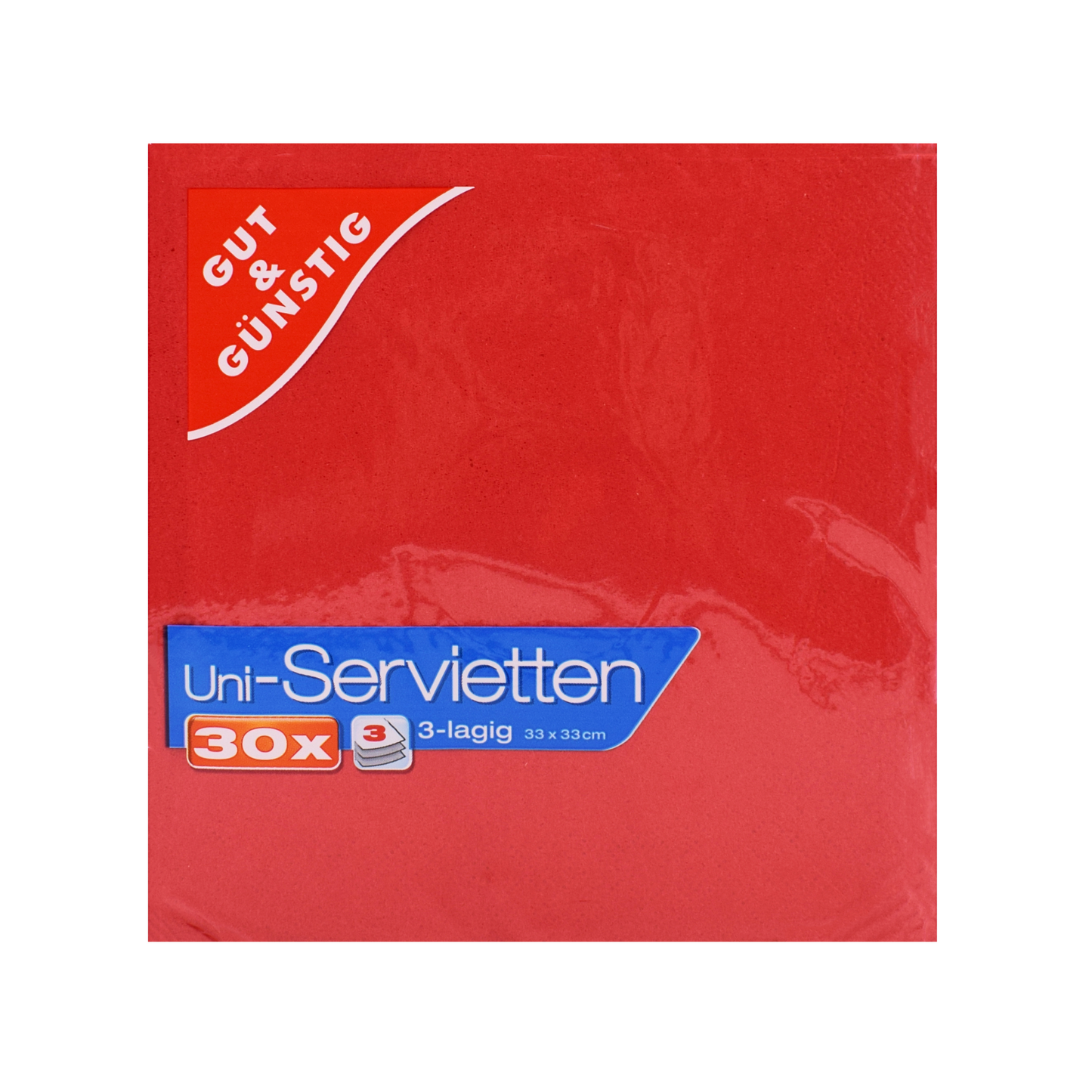 GUT&GÜNSTIG Servietten rot 3-lagig 33x33cm 30ST