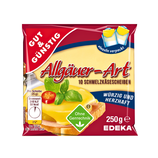 GUT&GÜNSTIG Schmelzkäsescheiben Allgäuer 35% 250g VLOG
