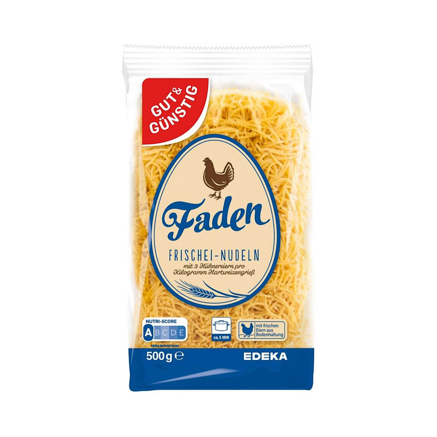GUT&GÜNSTIG Frischei-Nudeln Faden 500g