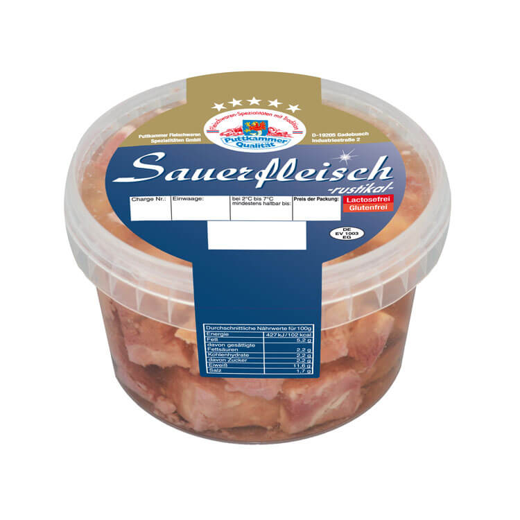 Puttkammer Sauerfleisch rustikal 500g foodpipe [Lebensmittel-Lieferservice Rostock]