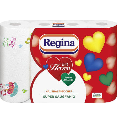 Regina Haushaltstücher mit Herzen 4x43BL foodpipe [Lebensmittel-Lieferservice Rostock]