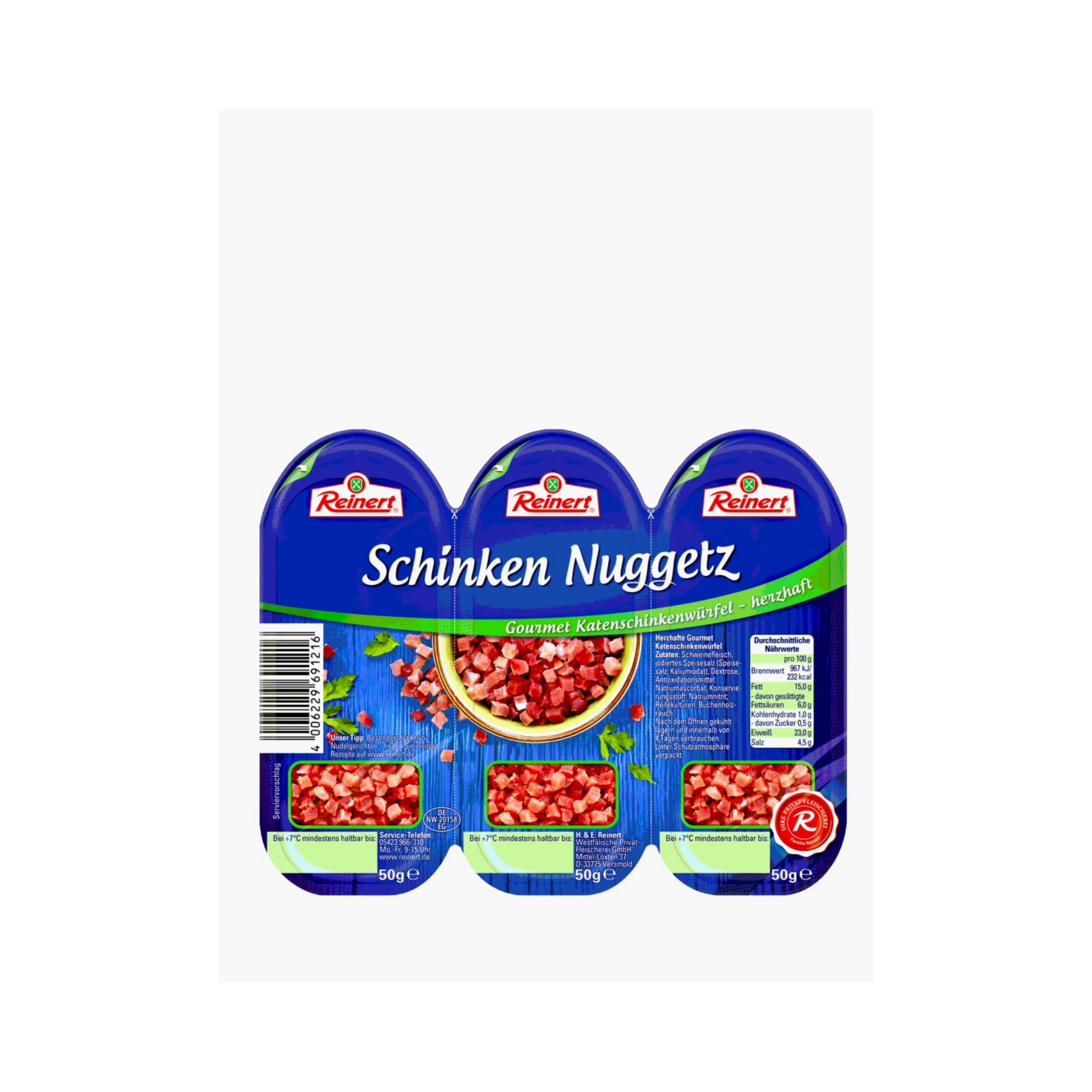 Reinert Schinken Nugget extra mager 150g foodpipe [Lebensmittel-Lieferservice Rostock]