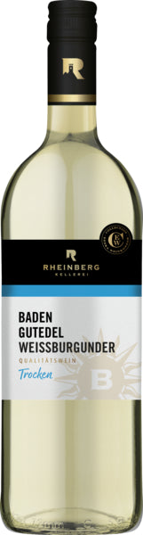 Rheinberg Kellerei Gutedel Weißburgunder Baden trocken QbA 1l foodpipe [Lebensmittel-Lieferservice Rostock]