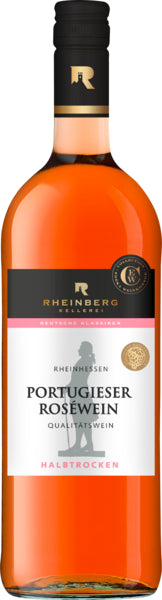 Rheinberg Kellerei Portugieser Rosewein Rheinhessen halbtrocken QbA 1l foodpipe [Lebensmittel-Lieferservice Rostock]