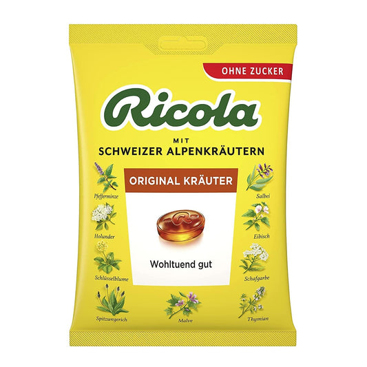 Ricola Kräuter Original Hustenbonbons ohne Zucker 75g foodpipe [Lebensmittel-Lieferservice Rostock]