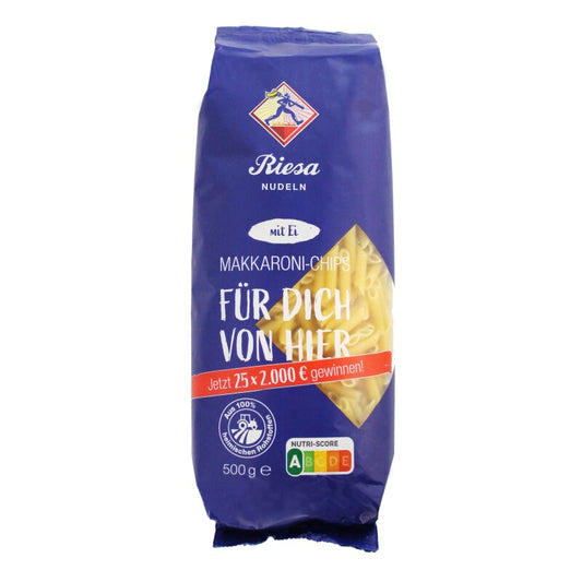 Riesa Eiernudeln Makkaroni-Chips 500g foodpipe [Lebensmittel-Lieferservice Rostock]