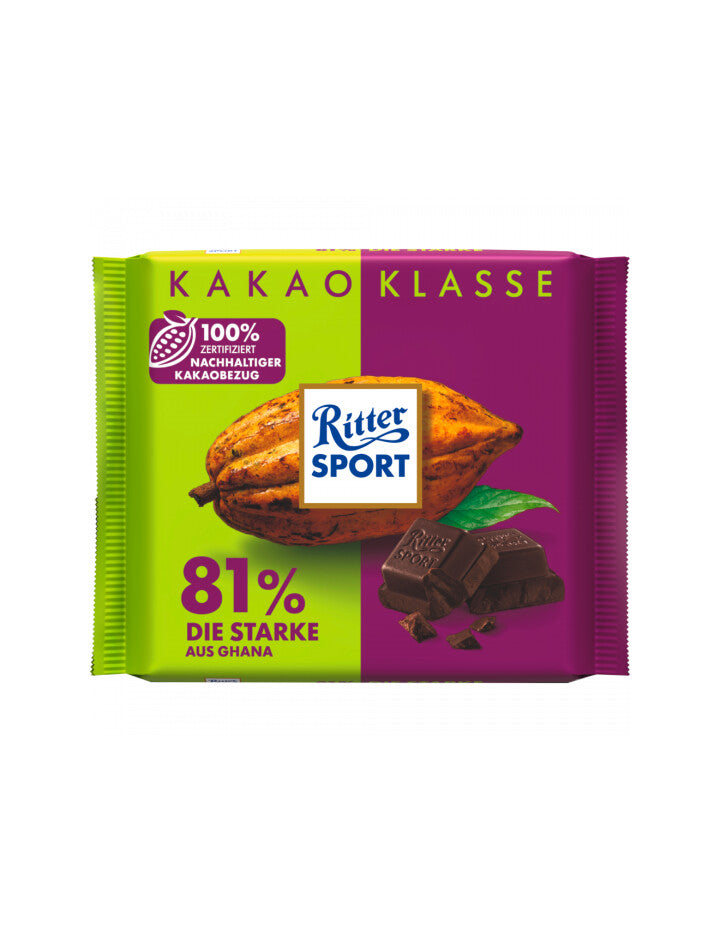 Ritter Sport 81% Die Starke Tafel 100g foodpipe [Lebensmittel-Lieferservice Rostock]