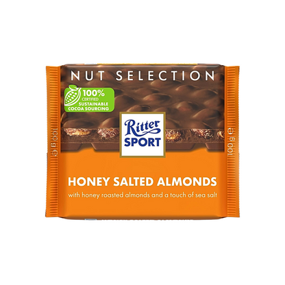 Ritter Sport Nuss Klasse Honig-Salz-Mandel Tafel 100g foodpipe [Lebensmittel-Lieferservice Rostock]