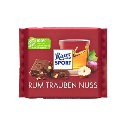 Ritter Sport Rum Trauben Nuss Tafel 100g foodpipe [Lebensmittel-Lieferservice Rostock]