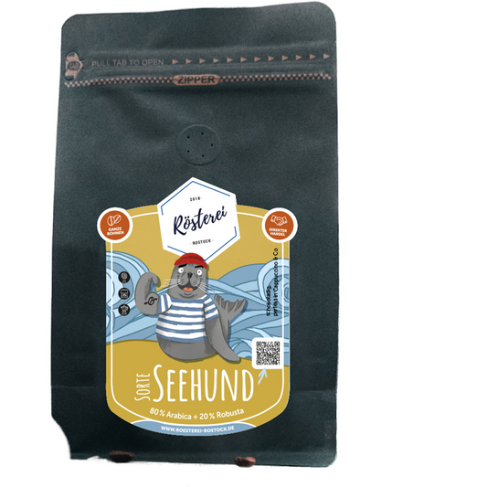 Rösterei Rostock Seehund Kaffee gemahlen 250g foodpipe [Lebensmittel-Lieferservice Rostock]