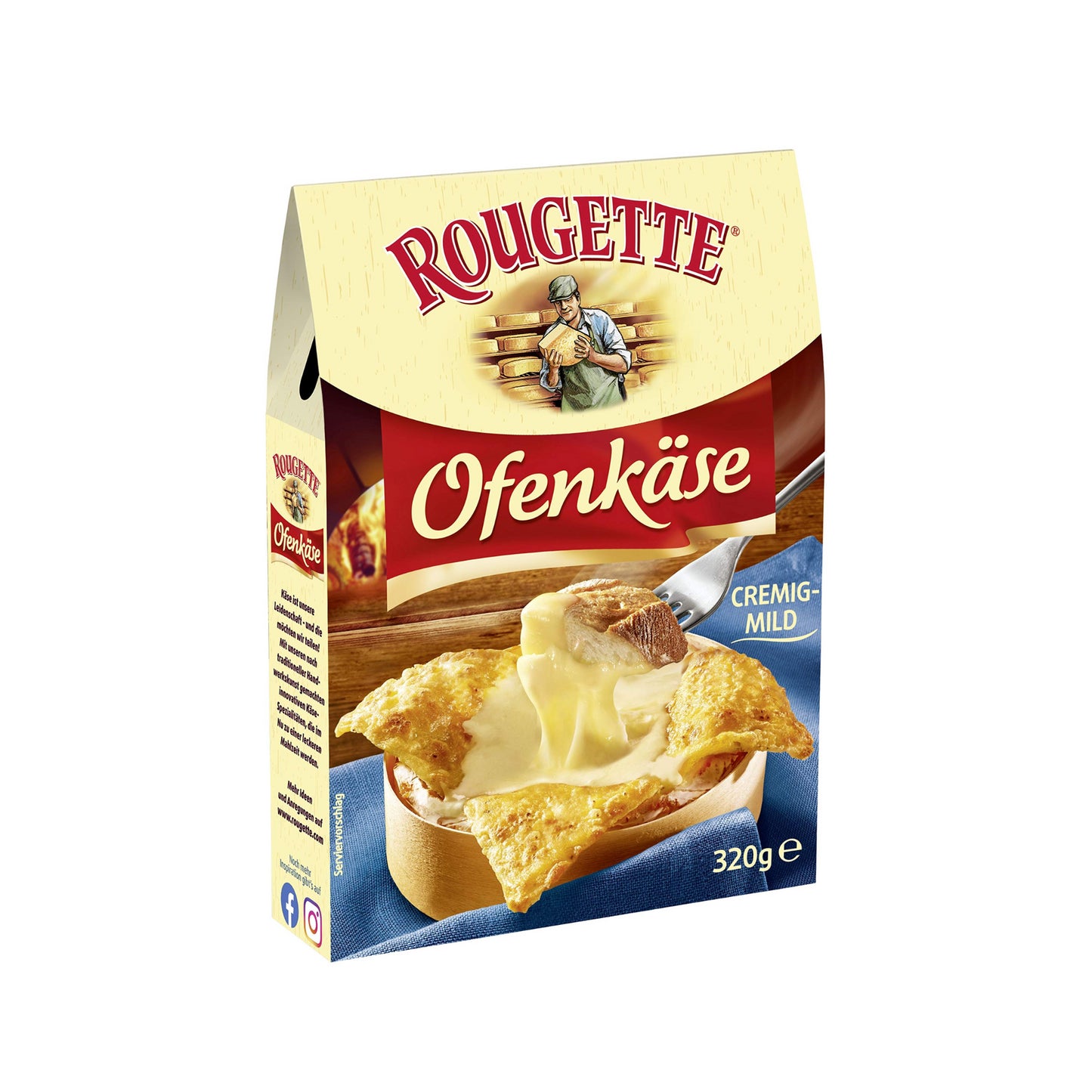 Rougette Ofenkäse Cremig-mild 58% Rahmstufe 320g foodpipe [Lebensmittel-Lieferservice Rostock]