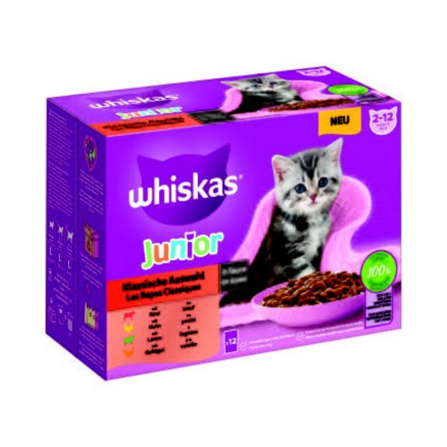 Whiskas Multipack Junior Klassische Auswahl in Sauce 12x85g