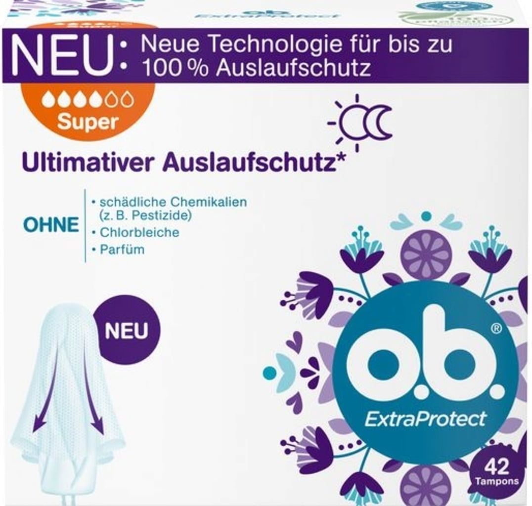 o.b.Tampons Extra Protect Super 42ST foodpipe [Lebensmittel-Lieferservice Rostock]