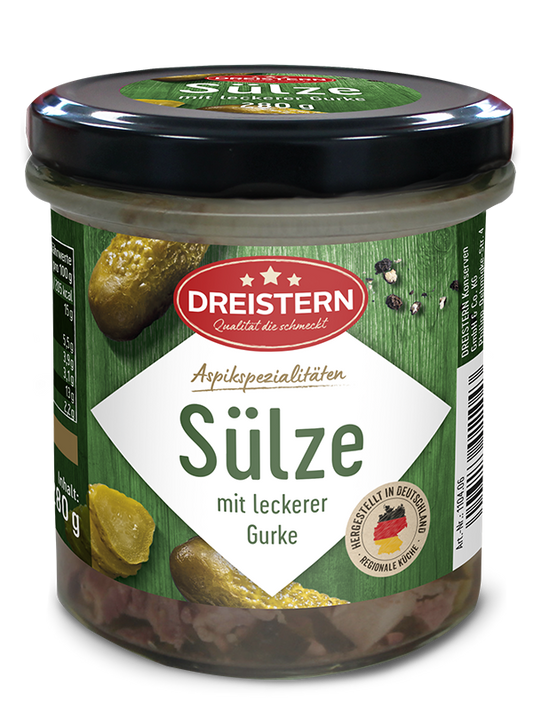 Dreistern Sülze mit Gurkenstückchen 280g